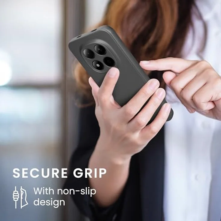 kwmobile Handyhülle kompatibel mit Xiaomi Redmi Note 15 Pro 5G, weiche Silikon Case in metallic grau, reißfest und rutschfest mit optimalem Schutz für Kameralinsen – Bild 4