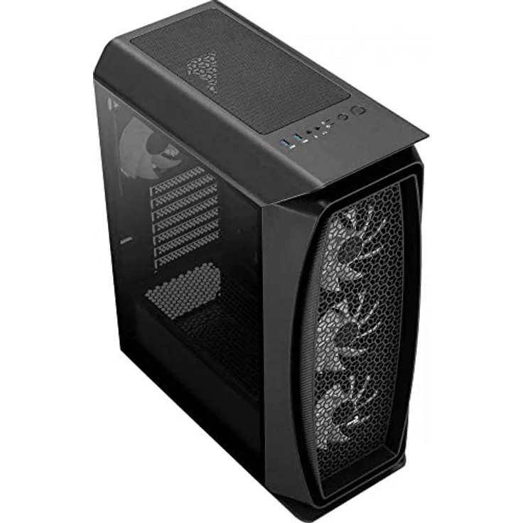Aerocool AEROONEFROST, PC ATX-Box, 4 RGB-Lüfter, Glasscheibe, schwarz – Bild 3