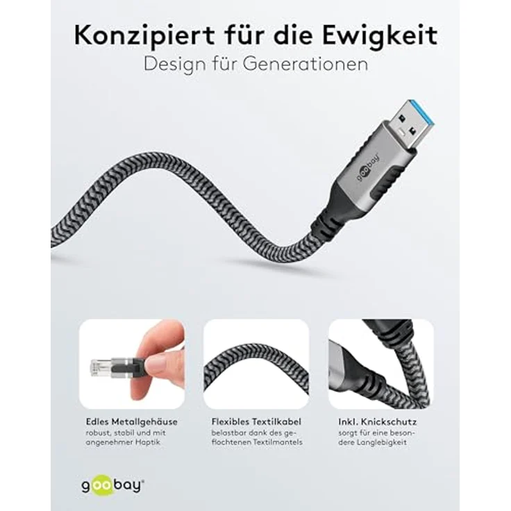 Goobay 70692 USB-A auf RJ45 Ethernet CAT 6 Kabel für stabile kabelgebundene Internetverbindung mit Router/Modem/Netzwerk Switch/Ersetzt USB auf RJ45 Adapter / 1 Gbit/s / 5 Meter – Bild 5