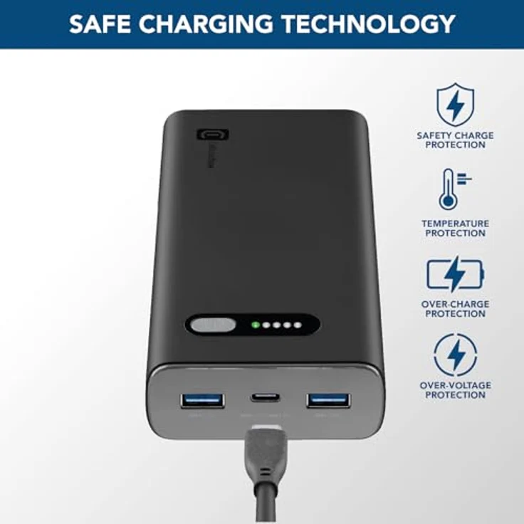 Cellularline Power Bank Fast 20000 PD Black - Tragbares Ladegerät mit 20.000 mAh Kapazität und 3 USB-Anschlüssen – Bild 5