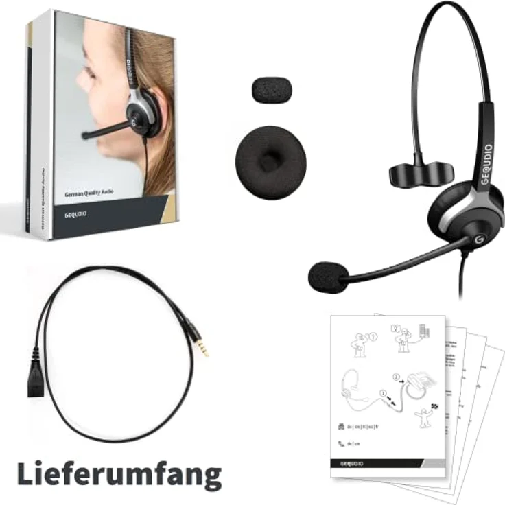 NALIA Headset, geeignet für FRITZ!Fon, Snom M-Serie, Yealink-DECT, Smartphones, Notebooks mit 3,5mm Klinke, monoaural, schwarz – Bild 7