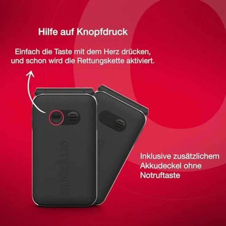 Emporia Joy V228, Klapphandy für Senioren mit Notruffunktion und 2-Megapixel-Kamera, schwarz – Bild 3