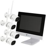 LUVISION WLAN Funk Überwachungskamera Set - Überwachungssystem mit Monitor HDD-Rekorder & Cloud Speicher 4 IP Kameras & App