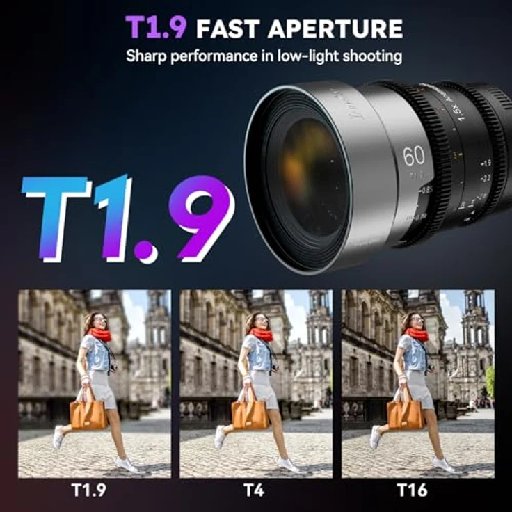 SIRUI IronStar T1.9 1.5X Anamorphotisches Cine-Objektiv, 60mm mit PL-Mount und austauschbarem EF-Mount, manuellem Fokus, Neutral Flare – Bild 4