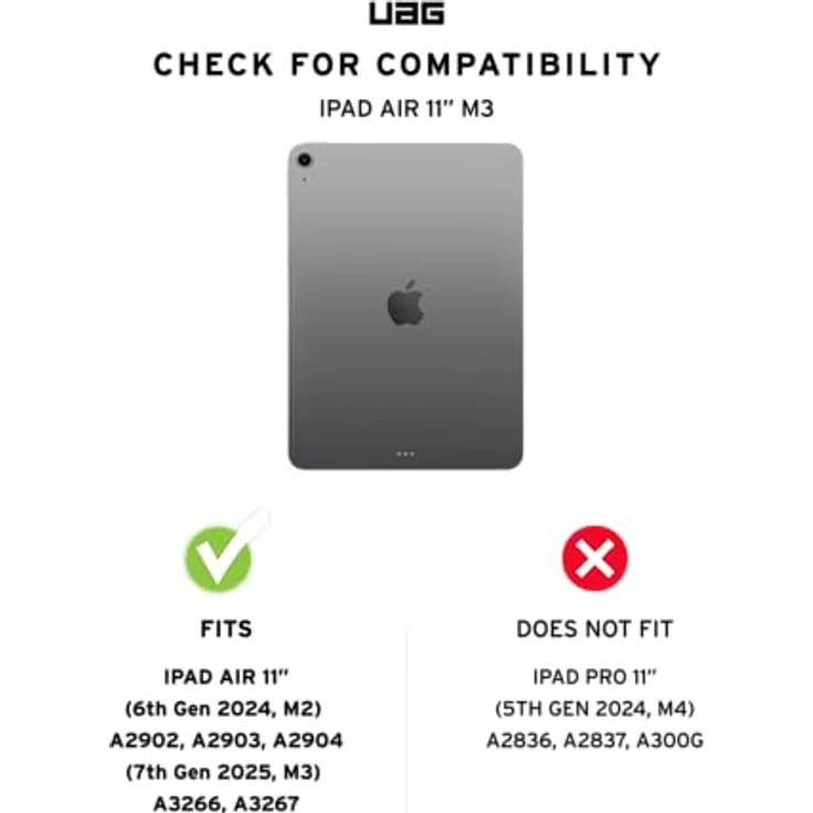 URBAN ARMOR GEAR Scout Plus Case für Apple iPad Air 11 (M3-2025, M2-2024), schwarz, mit Apple Pencil Halterung und Standfunktion, militärischer Schutzstandard MIL-STD-810G – Bild 2