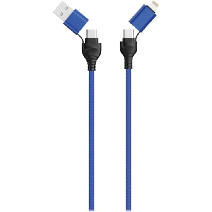 2GO 4 in 1 USB/Type C Datenkabel blau 120cm