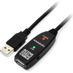 AXAGON ADR-205 aktives USB-Verlängerungskabel, USB 2.0, USB-A auf USB-A - 5m, Schwarz