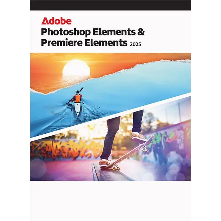 Adobe Photoshop & Premiere Elements 2025 | Kreative Foto- und Videobearbeitung für Windows/Mac, dauerhaft lizenzierte Software
