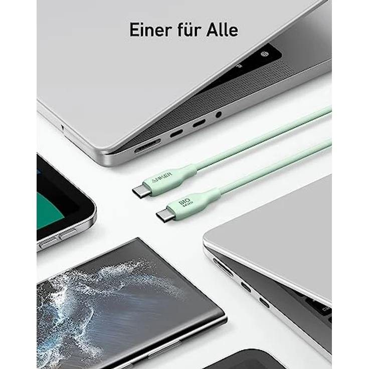 Anker 543 USB C auf USB C Kabel (100W, 180cm), USB 2.0 Umweltfreundliches Bio-Kabel, Kompatibel mit MacBook Pro 2020, iPad Pro 2020, iPad Air 4, Samsung Galaxy S21, und mehr (in Naturgrün) – Bild 5