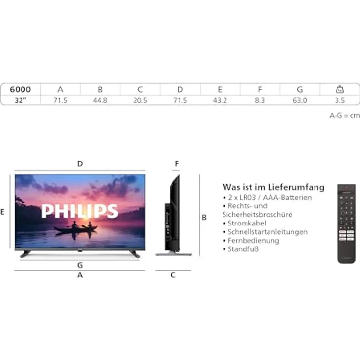 Philips 32PFS6000, 32 Zoll 2K HD LED Smart TV mit Pixel Plus, Titan OS, Dolby Digital Sound, Sprachsteuerung mit Alexa und Google Assistent – Bild 3