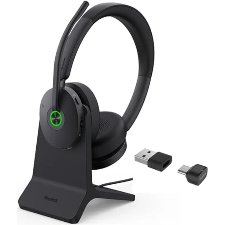 Yealink BH 74 UC Headset inkl. Ladeständer – Bluetooth, Hybrid ANC, 32h Gesprächszeit, USB-C/A, Schwarz – Bild 1