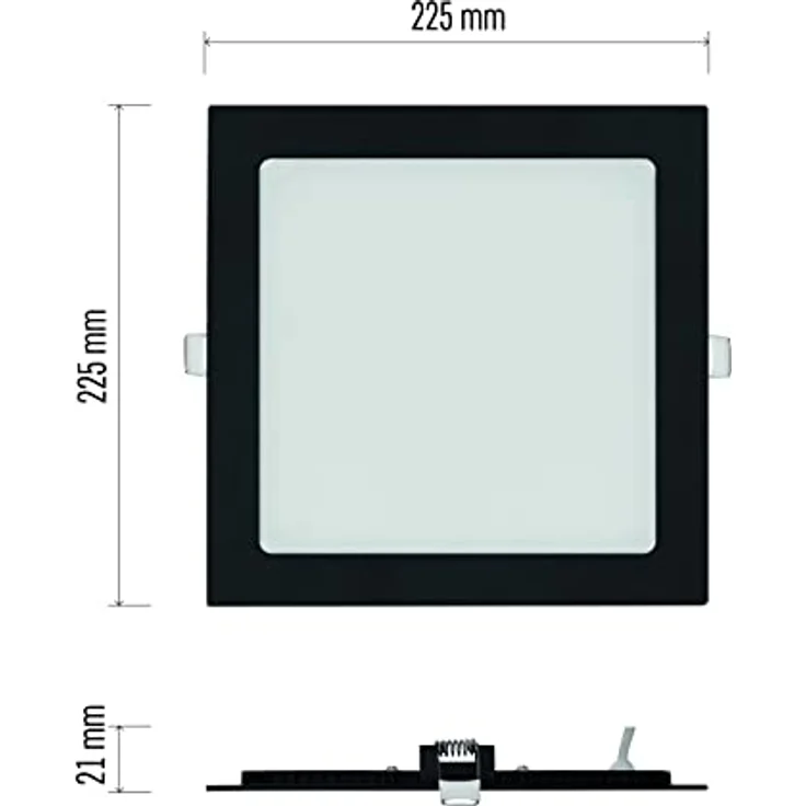 EMOS LED Panel 18 W Einbauleuchte, quadratisch 1600 lm, 22,5 x 22,5 cm, warmweiß-neutralweiß 3000-4000K, Schwarz – Bild 5