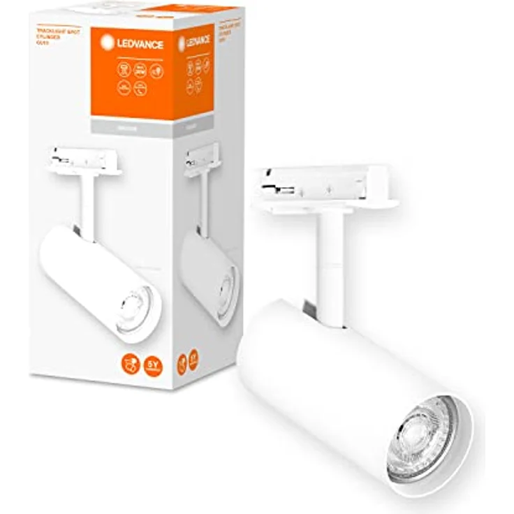 LEDVANCE TRACKLIGHT Schienensystem-Leuchtenkopf, weiß, mit GU10-Sockel, kann mit einfacher oder smarter Lampe bestückt werden, smart, WiFi, Loft-artiges Design, Schutzklasse IP20 – Bild 4