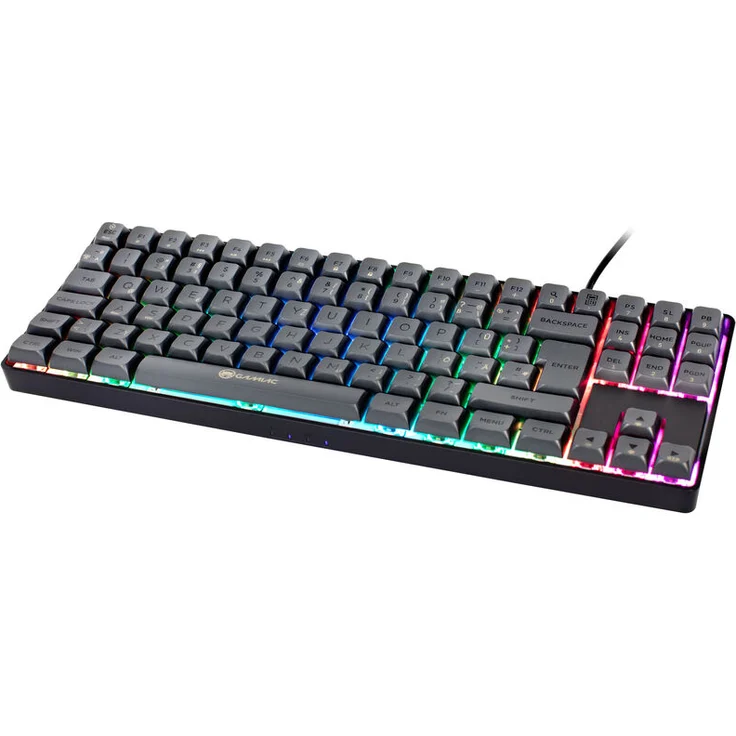 GAMIAC TKL90G Gaming Tastatur, Mechanisch mit Kailh Red Switches, RGB-Beleuchtung, Tenkeyless - schwarz/grau – Bild 1