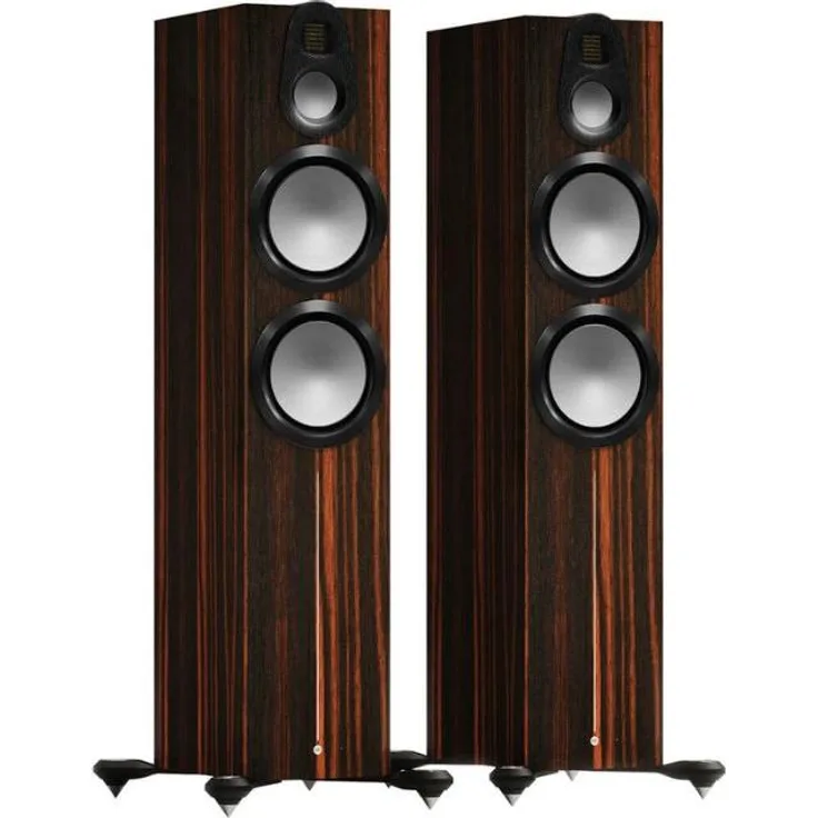 Monitor Audio Gold 500 6G, Standlautsprecher mit 3-Wege-System, 44Hz - 60kHz Frequenzgang, 130 - 600 W Verstärkerleistung, Schwarz