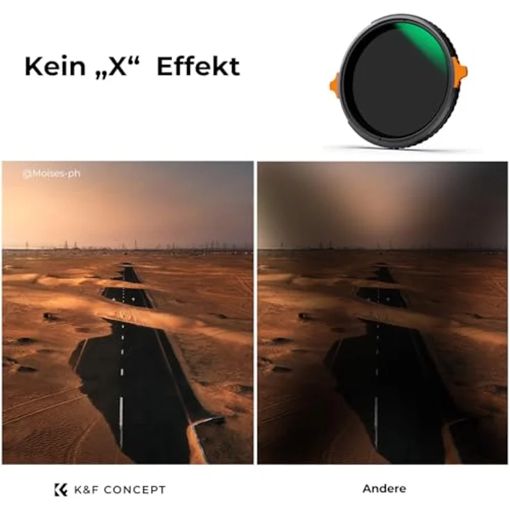 K&F CONCEPT Nano-X Polfilter ND Filter 58mm, 2-in-1 CPL & ND4-ND64, ultradünner, nanobeschichteter Graufilter mit stufenloser Lichtkontrolle – Bild 3