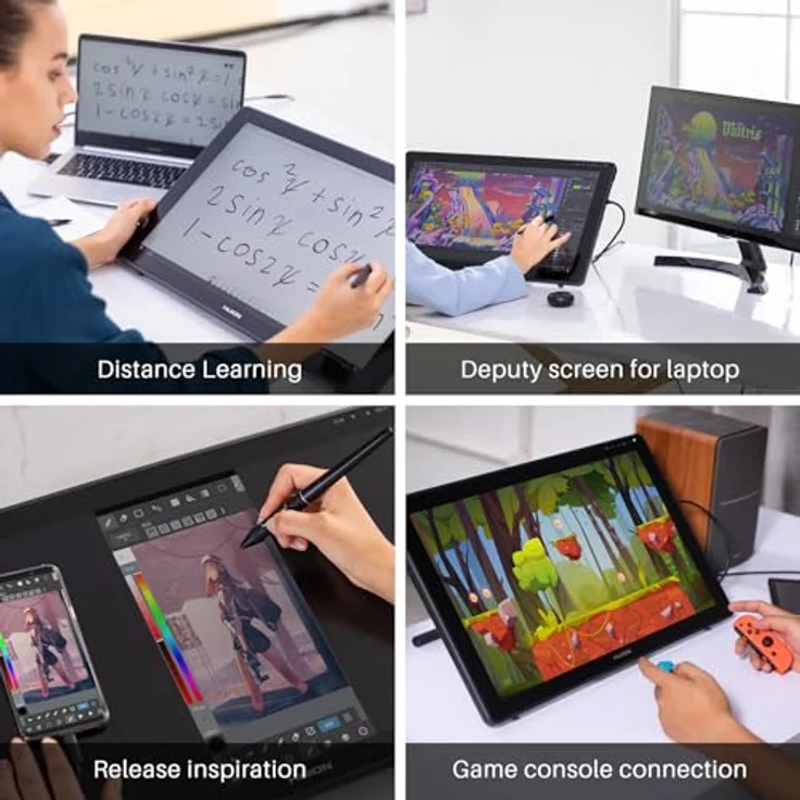 HUION Kamvas 22 21,5 Zoll Grafiktablett mit Display, 120% sRGB-Farbumfang, blendfreier Mattfilm, USB-C-Verbindung – Bild 7