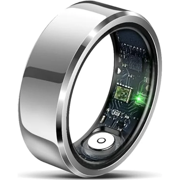 Beafon Smart Ring SR6, Fitnesstracker mit Bluetooth 5.1, Edelstahl, Größe 11, Silber – Bild 1