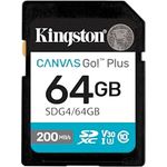 Kingston Canvas Go Plus SDXC Speicherkarte Gen4 200MB/s C10 UHS-I U3 V30 64GB-SDG4/64GB