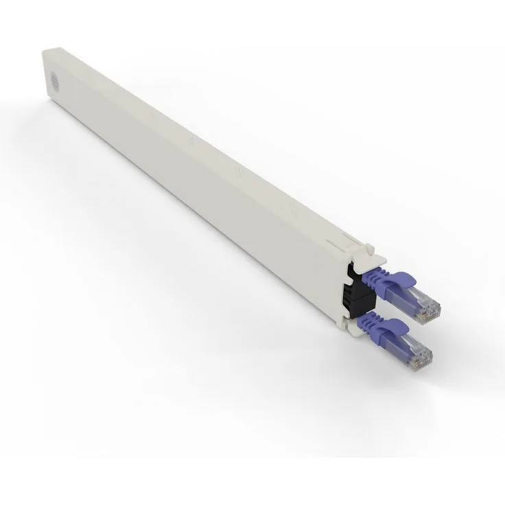 PATCHBOX Netzwerkschrank patchbox.one, Cassette 8RU UTP, violett, flexibles Kabelmanagement, werkzeugloser Austausch, 10 Gbit/s Datenrate
