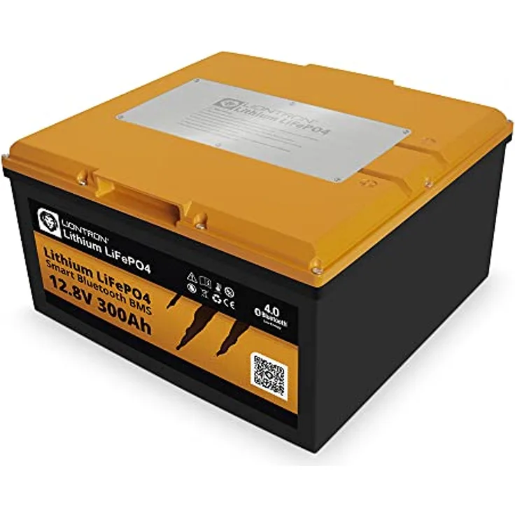 LIONTRON LiFePO4 12,8V 300Ah LX Arctic Under seat Battery; 3840Wh; -30 degreeC BMS Bluetooth, Black/Orange