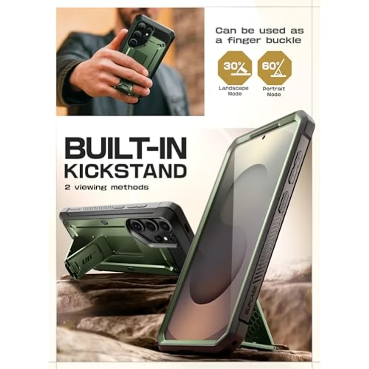 SupCase Samsung Galaxy S25 Ultra Hülle Bumper Case [UBPro] mit 2 Vorderseite (Grün) – Bild 4