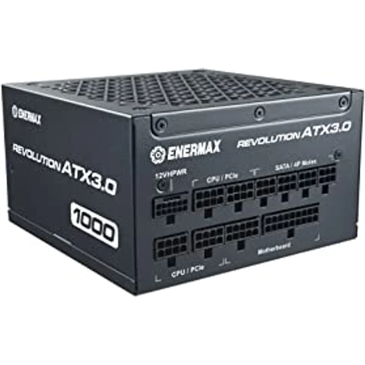 ENERMAX Revolution ATX3.0 Enthusiast Gaming&Streaming PC Netzteil 1000W 80Plus Gold PCIe 5.0 Ready (Voll-Modular, 2X 12VHPWR Kabel, Semi-Fanless), ERA1000EWT, schwarz – Bild 3