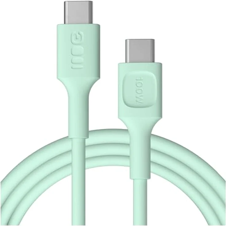 Green Cell PowerFlex, USB-C Kabel 100W PD, USB-C (100W PD) auf USB-C (100W PD), 2 m, Minzgrün – Bild 1