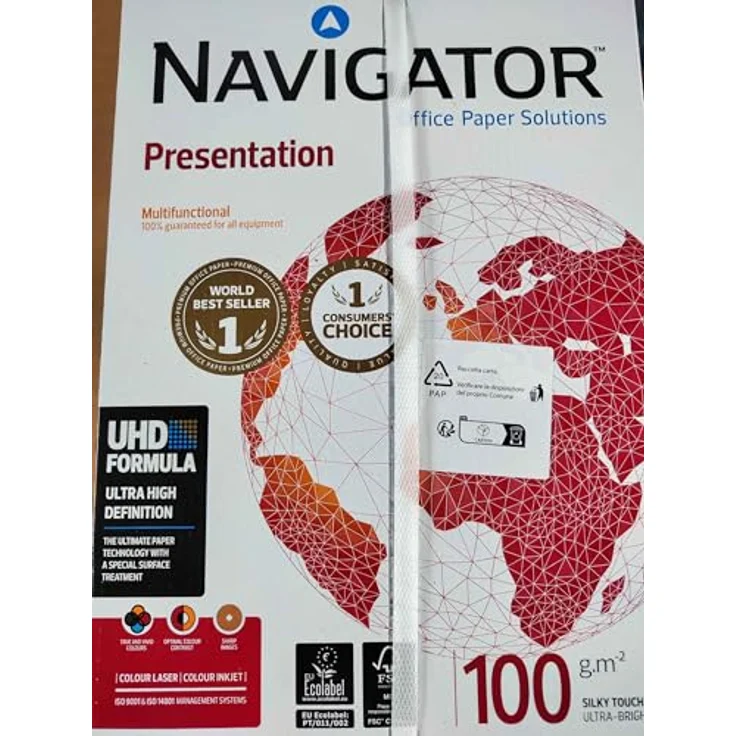 Igepa Navigator Presentation Kopierpapier A4 100g weiß sehr hohe Weiße, 5x500 Blatt (2500 Blatt) – Bild 2