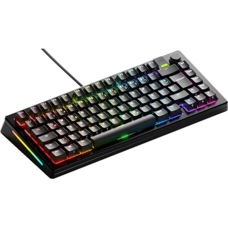 Glorious Gaming GMMK 3 PRO: Anpassbare mechanische Tastatur, TKL 75%, Aluminiumgehäuse & Dichtungssystem, Hot-Swap (MX-Schalter), Schalldämmung, angepasste Tastenkappen, Deutsche QWERTZ - Schwarz – Bild 1