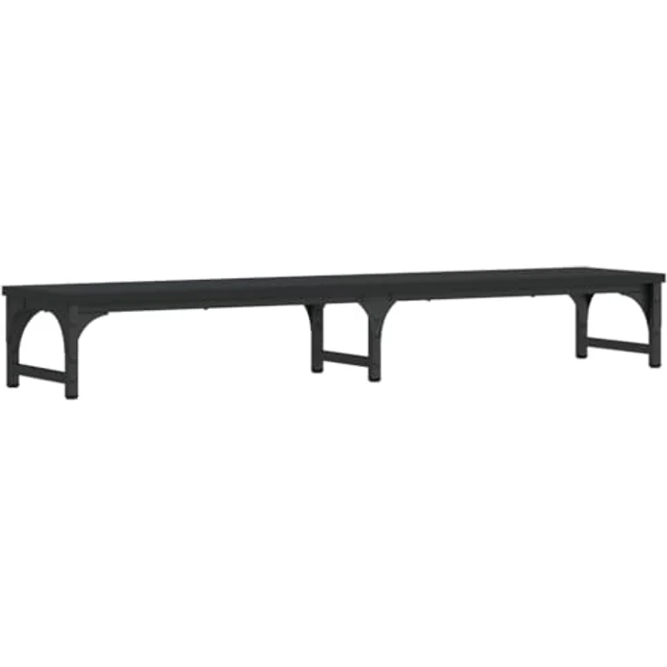 vidaXL Monitorständer Schwarz, ergonomischer Holzwerkstoff mit zusätzlichem Stauraum, 105 x 23 x 15,5 cm – Bild 6