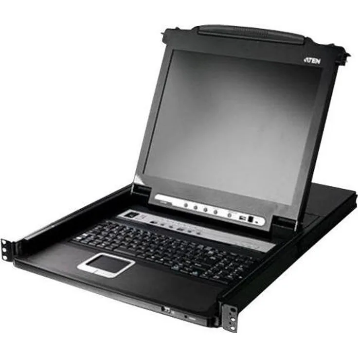 Aten CL5708M (US) KVM Switch, LCD mit 17/19 Zoll Bildschirm, USB/PS2, Schwarz, für bis zu 256 Computer