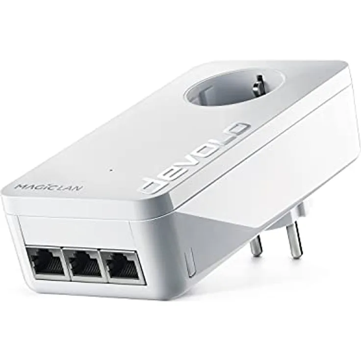 Devolo Magic 2 LAN Triple Adapter für EIN stabiles Heimnetzwerk durch Stromkabel, G.hn Technologie, 3 Gigabit-LAN-Anschlüsse, weiß