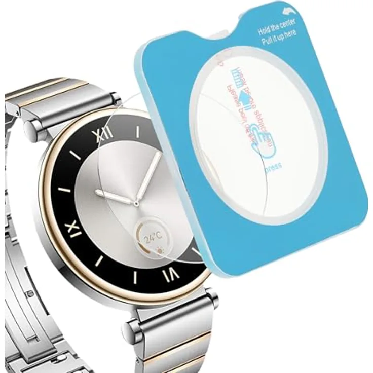 kwmobile 2X Schutzglas kompatibel mit Huawei Watch GT4 41mm Folie - Displayschutzfolie für Smartwatch Transparent