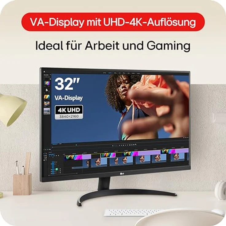LG 32 Zoll Ultrafine Ergo 4K UHD Gaming Monitor 60Hz 5ms HDR10 AMD FreeSync DCI-P3 Schwarz – Bild 3