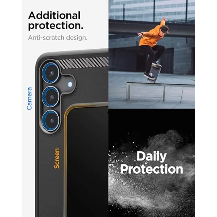 Spigen Rugged Armor Hülle für Samsung Galaxy S25 FE - Fallschutz in Militärqualität, Matte Black – Bild 4