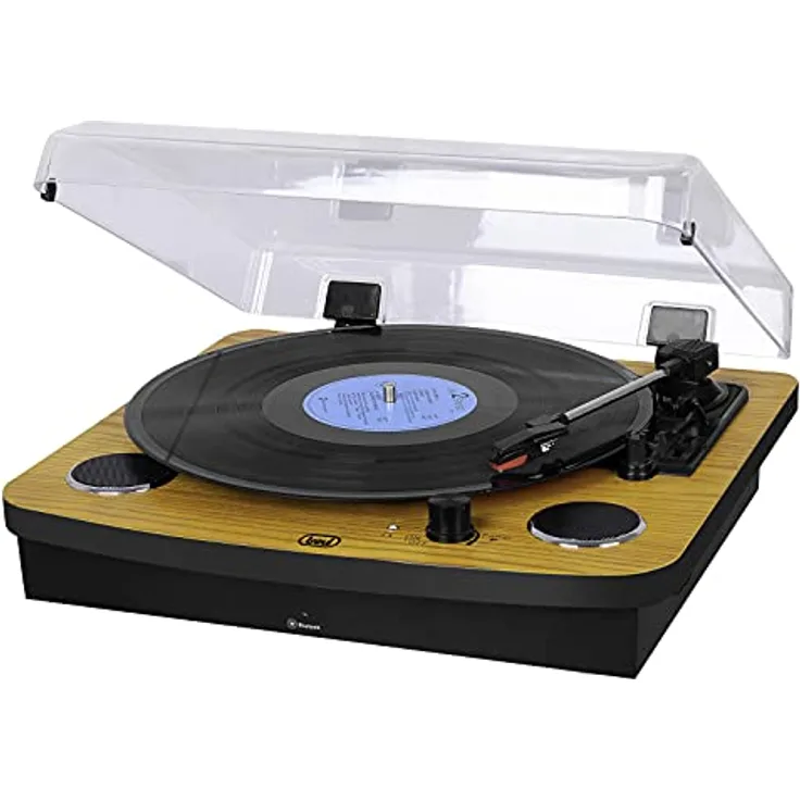 Trevi TT 1022 BT - Drehbarer Tisch, Stereo, Retro-Bluetooth, Stereo, Holz