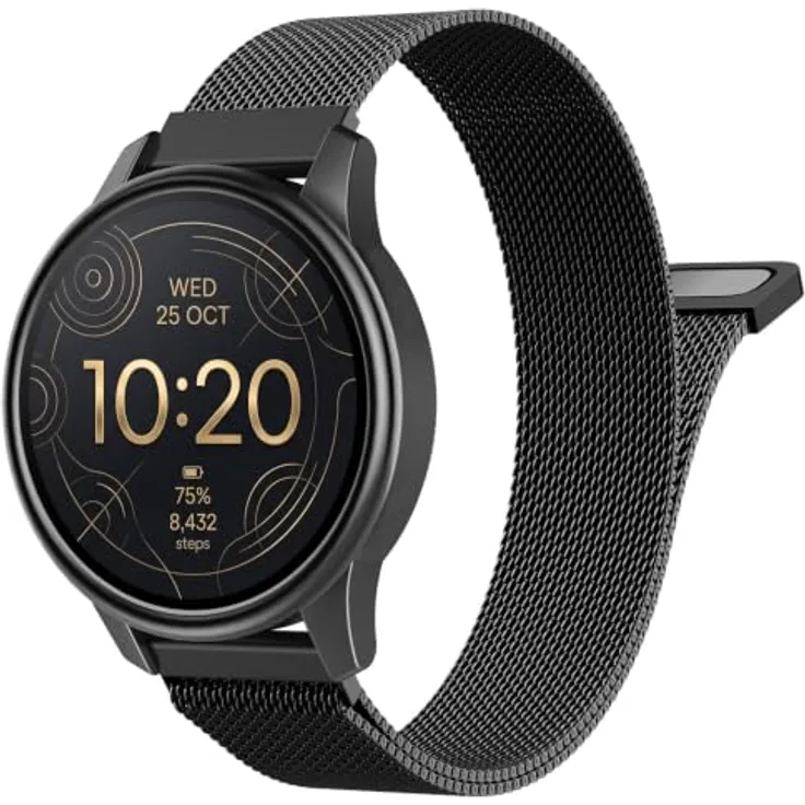 Astorgos 20mm Metall Armband, kompatibel mit Garmin vivoactive 6/5/3, atmungsaktives Mesh-Design, magnetisches Schnallendesign, wasserdicht
