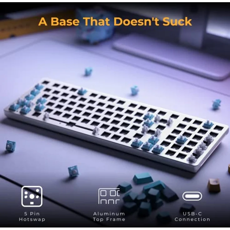 Glorious GMMK 2 Full-Size Gaming-Tastatur, Mechanisch, Barebone, ANSI-Layout, weiß – Bild 6