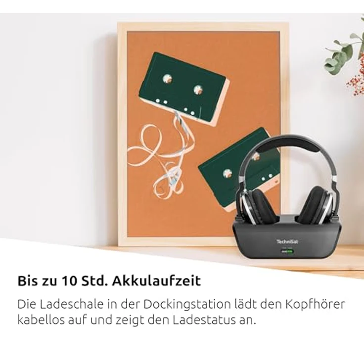 TechniSat STEREOMAN 2 V2 - kabelloser 2,4GHz Funkkopfhörer (für Fernseher und Musikanlagen, mit Dockingstation, AUX-in, Audio Eingang optisch) schwarz – Bild 5