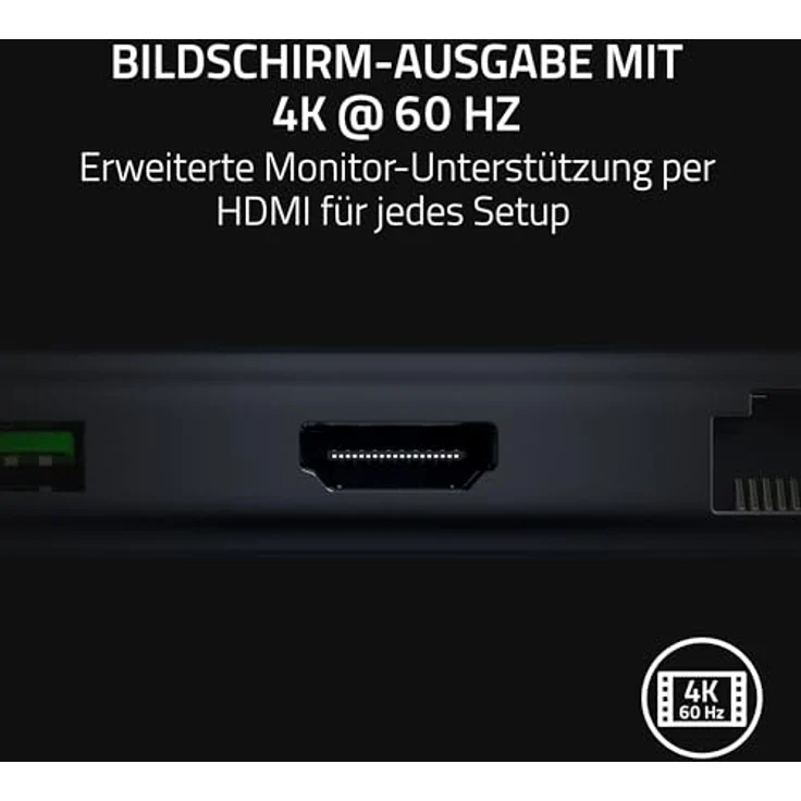 Razer USB-C Dock - 11 Anschlüsse mit HDMI, Gigabit-Ethernet, 3,5mm-Audio-Anschluss, USB-A & -C, kompatibel mit Windows und Mac (Bildschirm-Ausgabe mit 4K, 7.1 Surround Sound) Schwarz – Bild 3