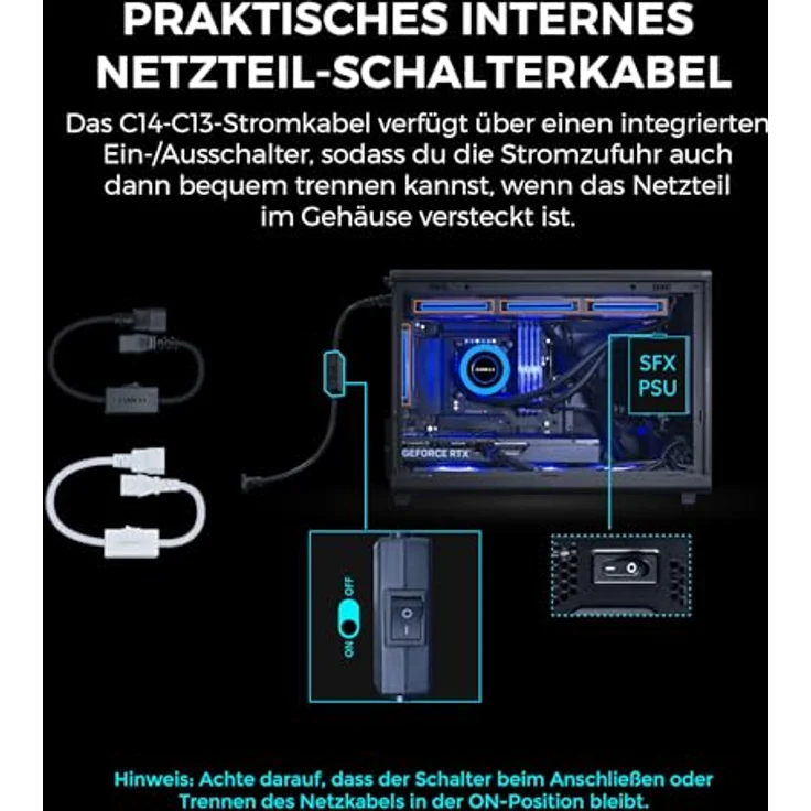 Lian Li SP Series 80 PLUS Platinum Netzteil, SFX, 1.000 Watt, vollmodular, PCIe 5.1, ATX 3.1, weiß – Bild 7