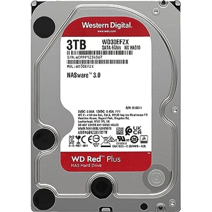 WD Red Plus NAS Hard Drive WD30EFZX - Festplatte - 3 TB - intern - 3.5 Zoll (8.9 cm) - SATA 6Gb/s - 5400 rpm - Puffer: 128 MB (WD30EFZX) – Bild 2