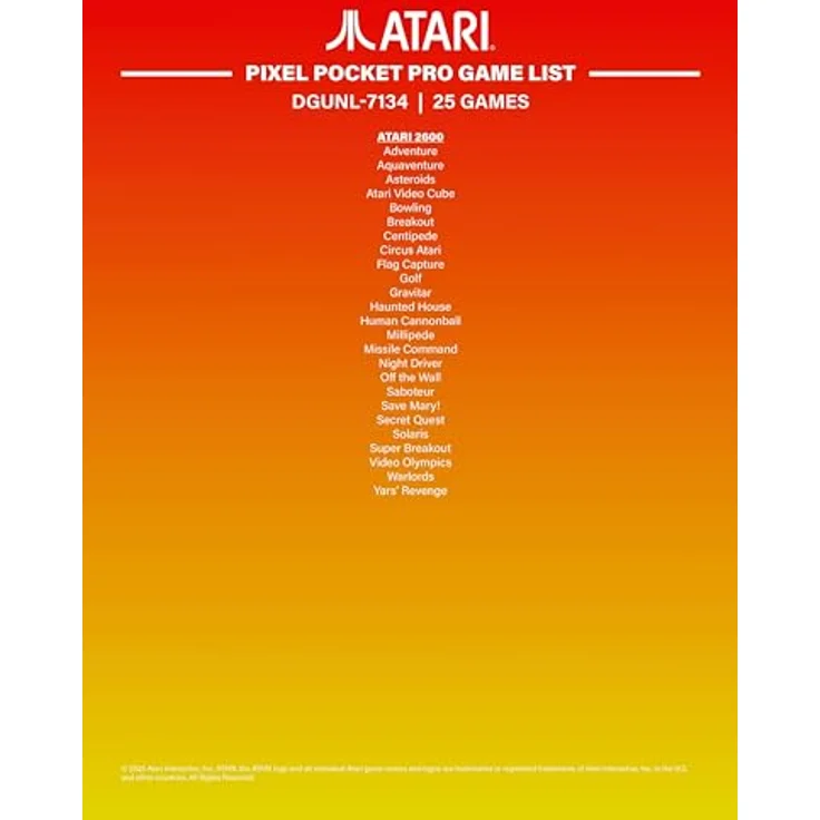 MYARCADE Pixel Pocket Pro Atari, tragbare Mini-Konsole mit 5,08 cm Bildschirm, rot/schwarz – Bild 6