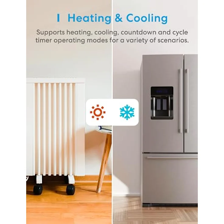 Meross Smart Thermostat Steckdose für HomeKit Digital WLAN Temperaturregler WiFi Heizungsthermostat Steckdose mit Fühler für Heizung und Kühlung 16 A, 2,4GHz – Bild 3