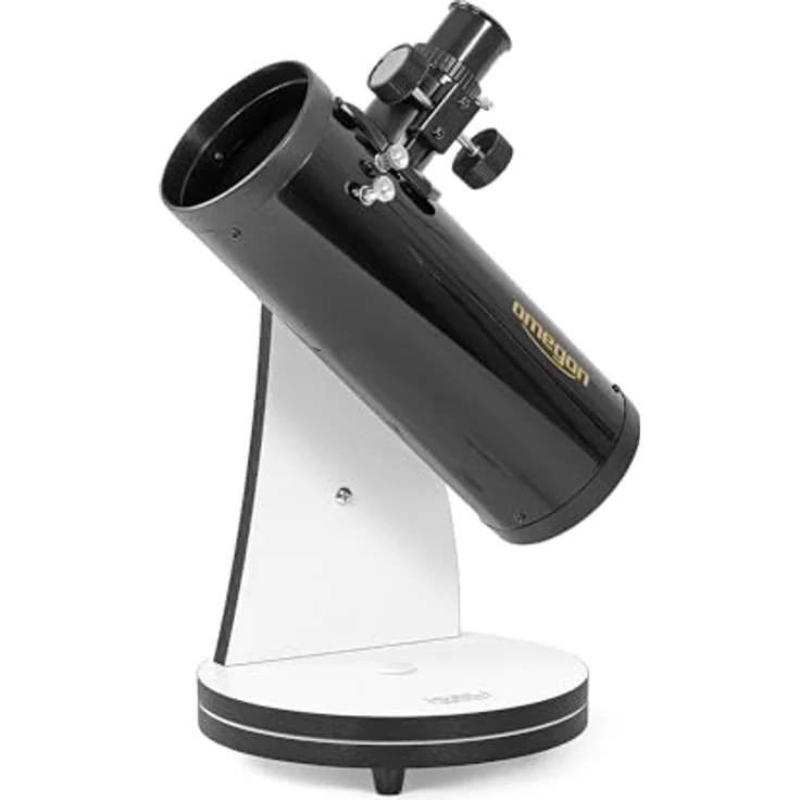 Omegon Dobson Teleskop N 76/300 DOB, Newtonteleskop mit 76 mm Öffnung, intuitiver Dobson Montierung, inklusive 4 Okulare und Barlowlinse, 1,6 kg, 40 cm hoch – Bild 4