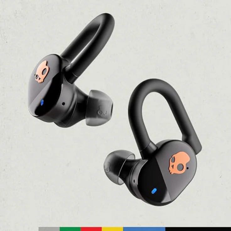 Skullcandy Push Play Active, Kabelloser In-Ear Kopfhörer mit 34 Std. Akkulaufzeit, Stay-Aware-Modus, Mikro - True Black/Orange – Bild 3