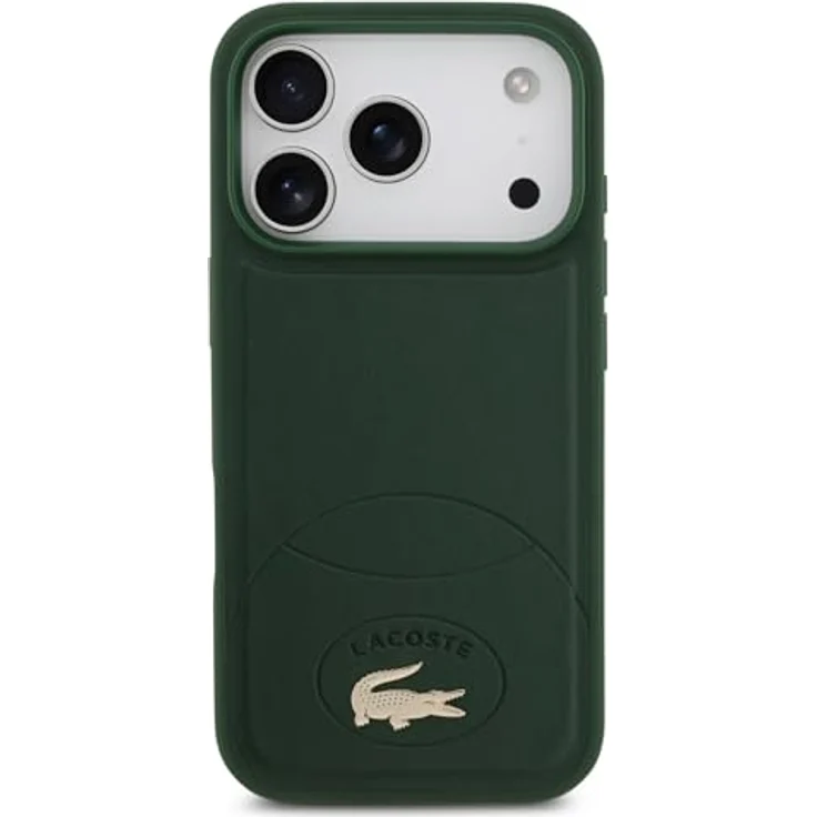 CG MOBILE Lacoste Bliss, MagSafe-kompatible Hartschalen-Hülle aus Kunstleder für iPhone 17 Pro, Grün – Bild 3