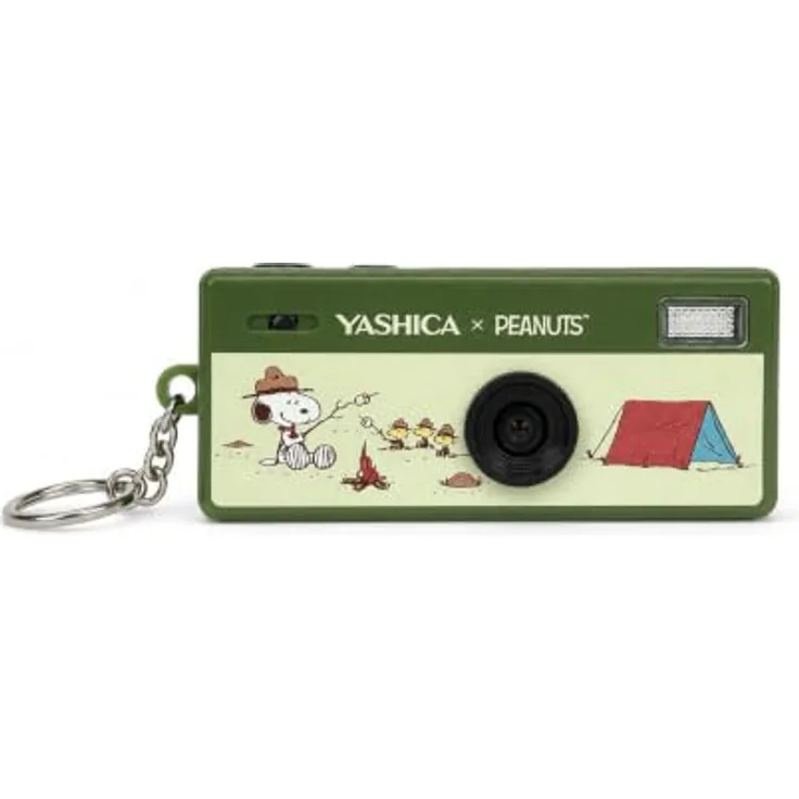 YASHICA Peanuts Funtastic Keychain Kamera, Mini Digitalkamera mit 2MP, LCD-Display, 720P Videoaufnahme und erweiterbarem Speicher