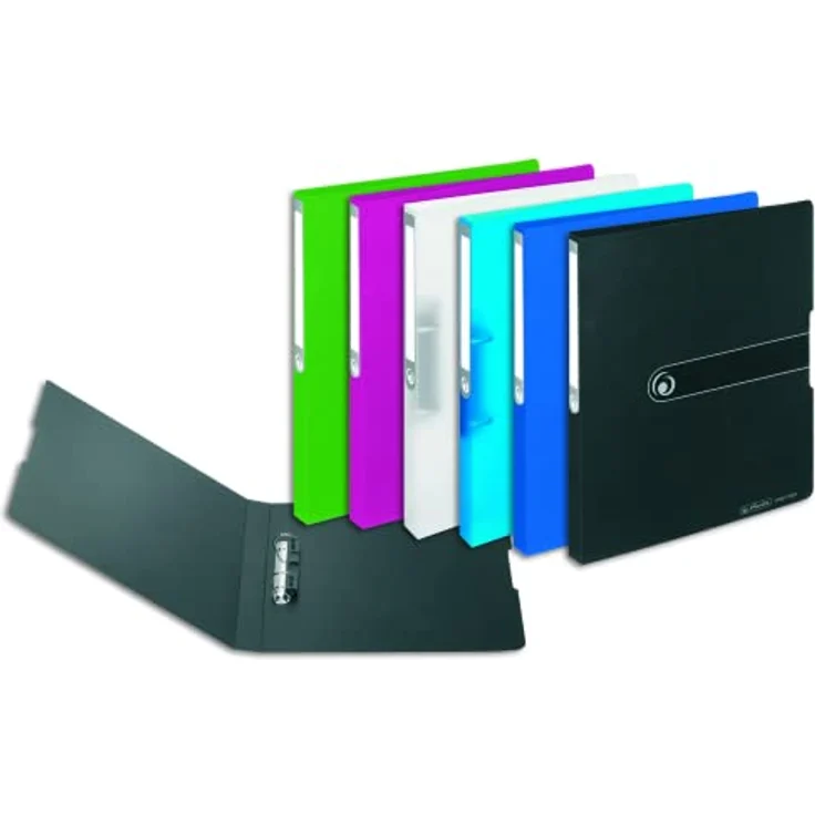 Herlitz Präsentationsordner, Ringbuch A4 PP 2-Ring 2,7cm opak schwarz – Bild 6